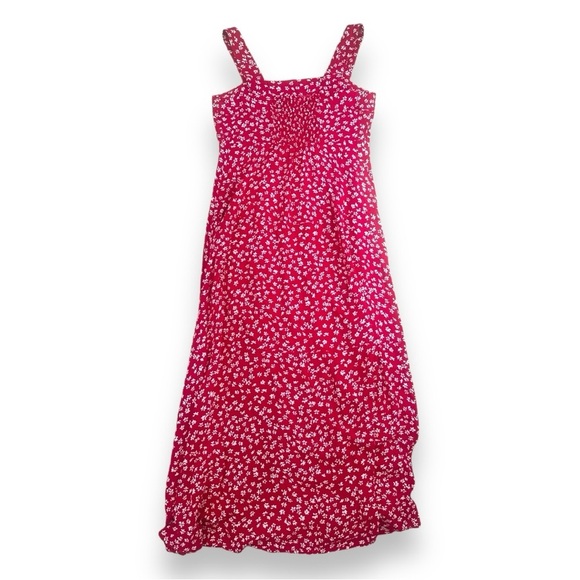 Vince Camuto - Women's Red Floral-print Paneled Smocked-back Challis Tank Dress - Picture 9 of 16